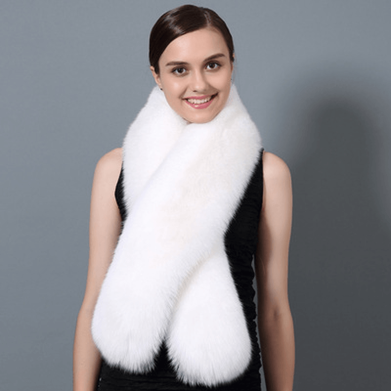 Korean Fashion All-Match Fur Scarf Ladies Winter Fox Fur Collar Thick Warm Fur Collar