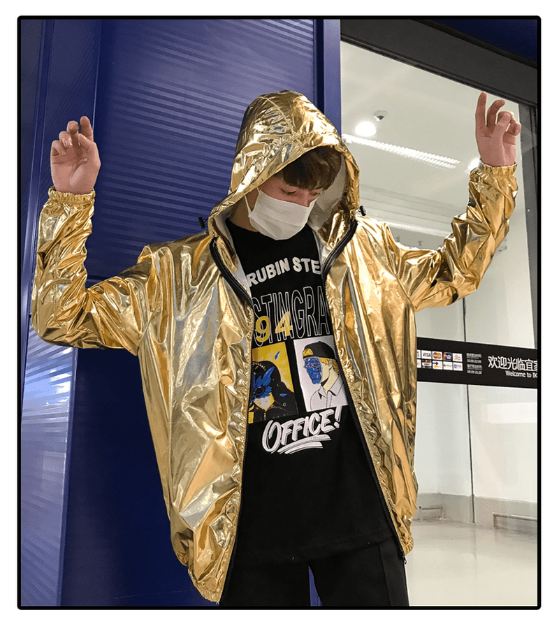 Gold and Silver Reflective Laser Show Shiny Jacket