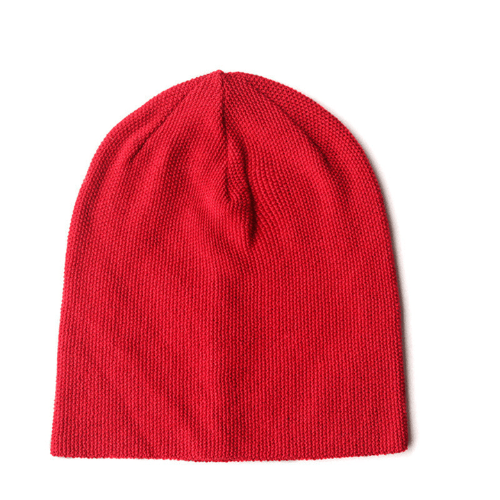 Men and Women All-Match Pure Color Broken Point Plain Acrylic Knitted Hat