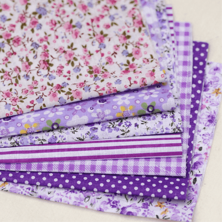 5Pcs/Set 19.7'' Series Fabric Cotton Bundles Fat Quarters Polycotton Material Florals Gingham Spots Non Woven Fabric