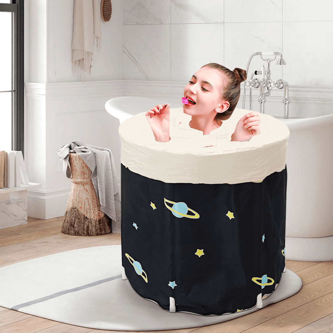 Portable Folding Adult Bathtub PVC Water Tub Outdoor Room Spa Massage-With/Without Cover