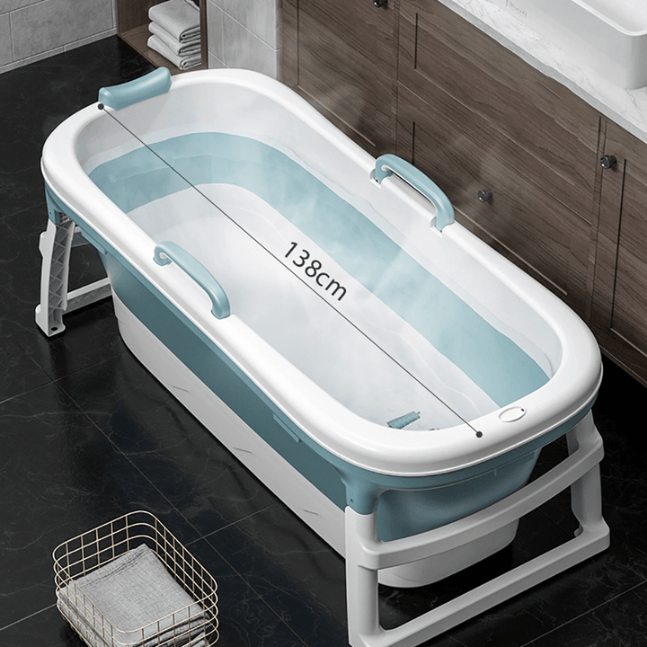 1.15/1.38M Large Thickened Bathtub Bath Barrel Adult Children'S Folding Tub Basin Baby Swim Tub Sauna 2Size