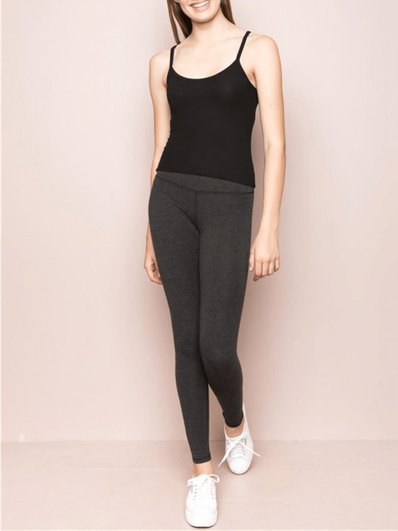 Casual Solid Elastic High Waist Leggings Knit Pant