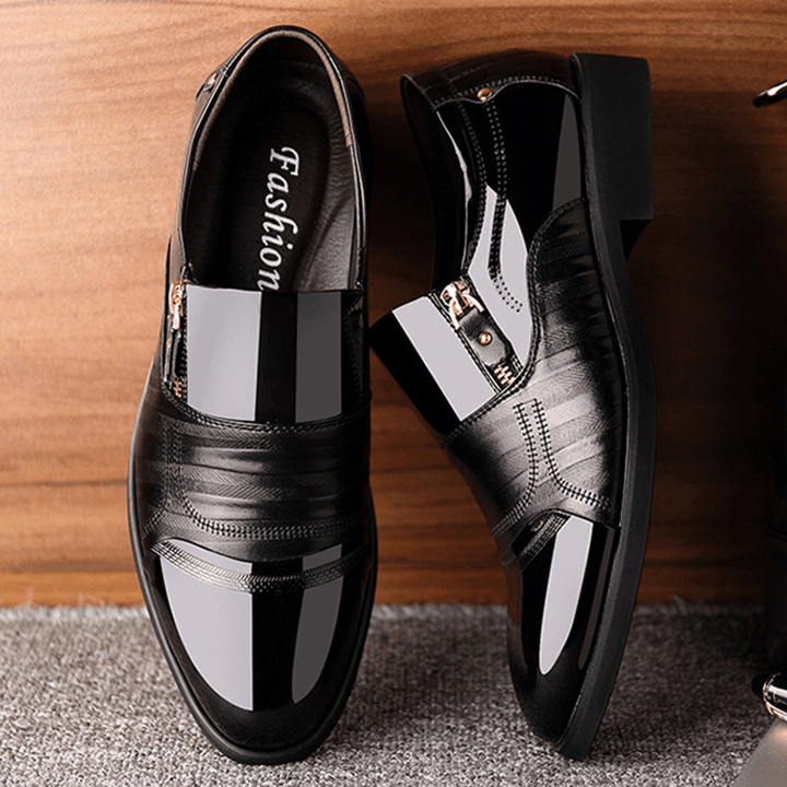 Men Comfy Pointed Toe Leather Business Formal Shoes