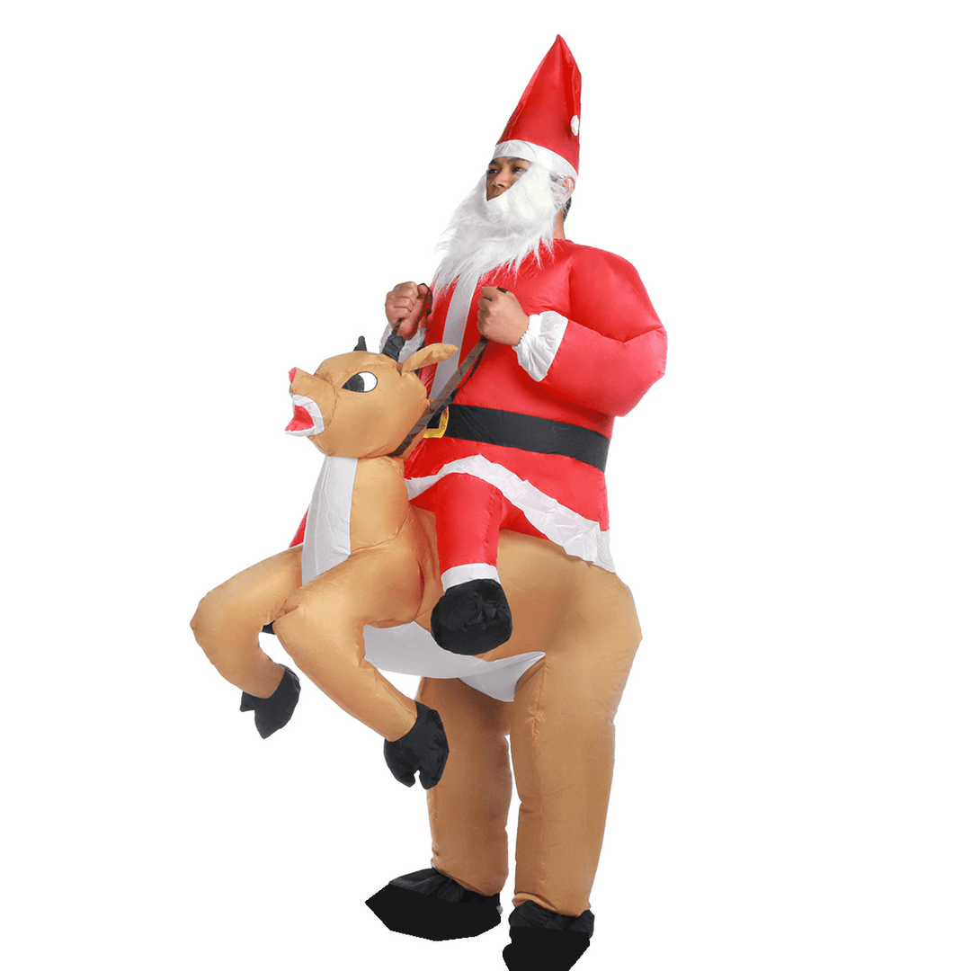 3D Christmas Costume Santa Rides Elk Costume Christmas Dress Costume for Kids Adult Party Prop Supplies