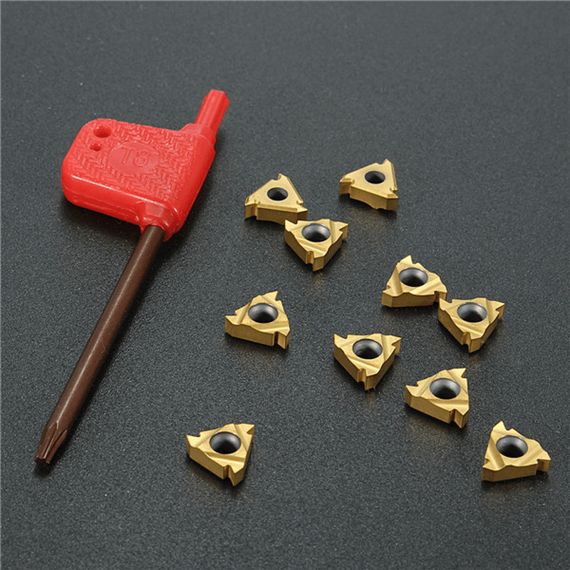 10Pcs 11IR A60 Carbide Insert for Turning Tool Holder Boring Bar