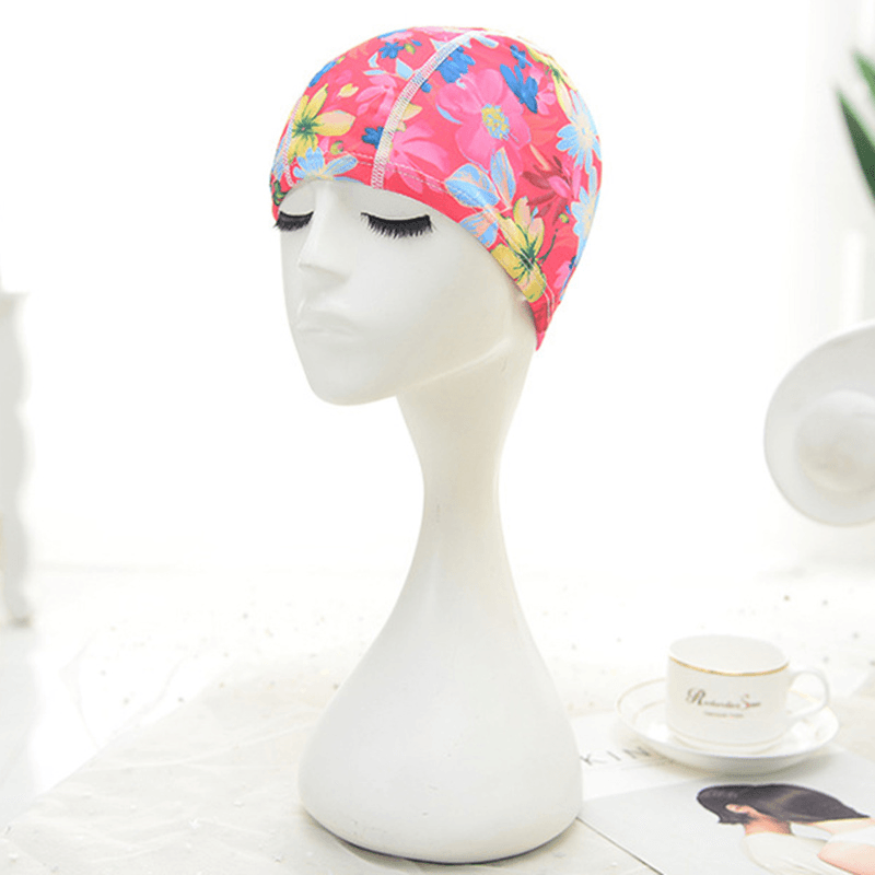 Women Cotton High Elasticity Swimming Cap Turban Hat - MRSLM