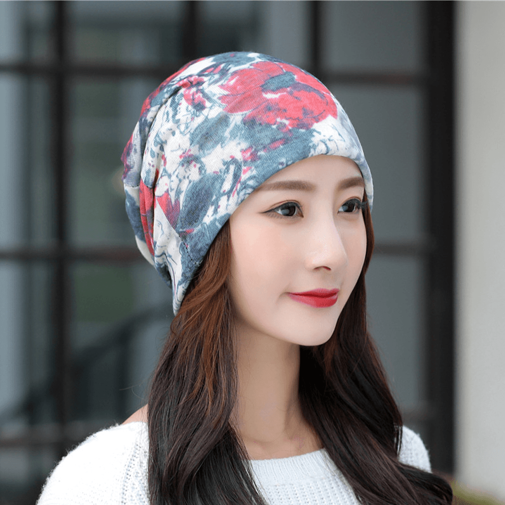 Breathable Chemo Cap Print Beanie Turban Outdoor Cap - MRSLM