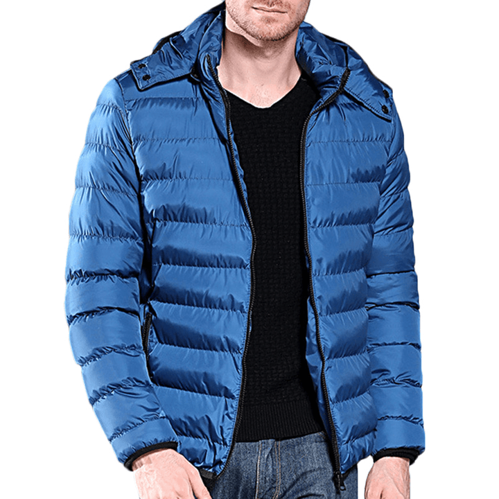 Mens Winter Hooded Windproof Warm Insulated Padded Jacket - MRSLM