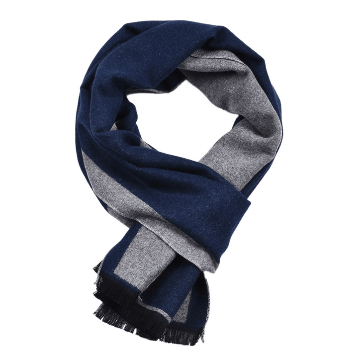 Fashionable Men'S Cashmere Warm Contrast Scarf