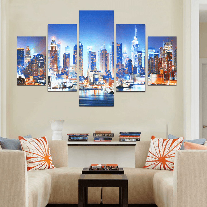 5 Panel New York City Framework Canvas Paintings for Bedroom Living Room Prints