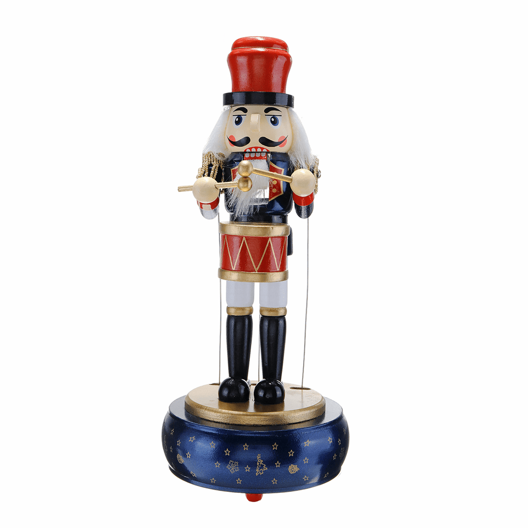 32CM Wooden Guard Nutcracker Soldier Toy Music Box Christmas Decorations Xmas Gift - MRSLM