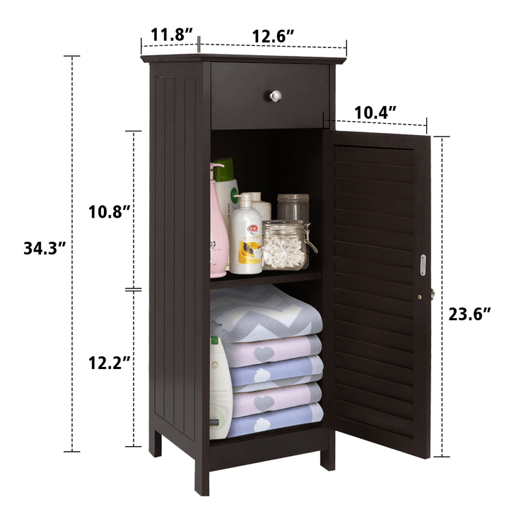 Kingso Wooden Bathroom Floor Cabinet Free Standing Storage Cabinet with Doortall Bathroom Cabinet Storage and Organizer