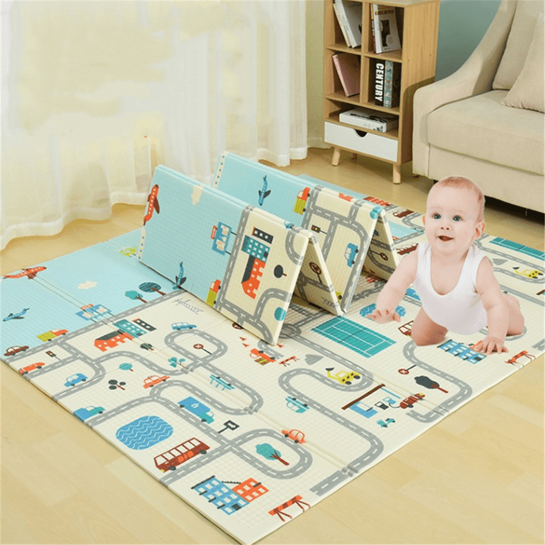 2 X 1.8M Infant Foldable Cartoon Baby Play Mat Babe Carpet Children Crawling