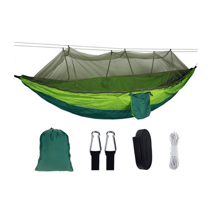 260X140Cm Double Outdoor Travel Camping Hanging Hammock Bed W/ Mosquito Net Kit