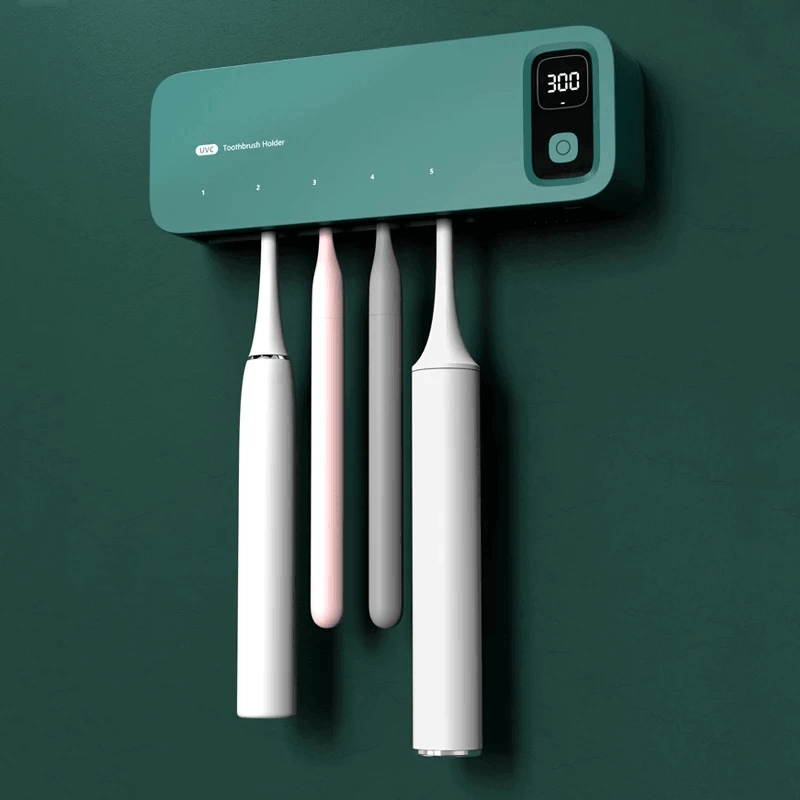 Intelligent LED Display UV Toothbrush Sterilizer Holder Rechargeable Drying Wall-Mounted Tooth Brush Holder