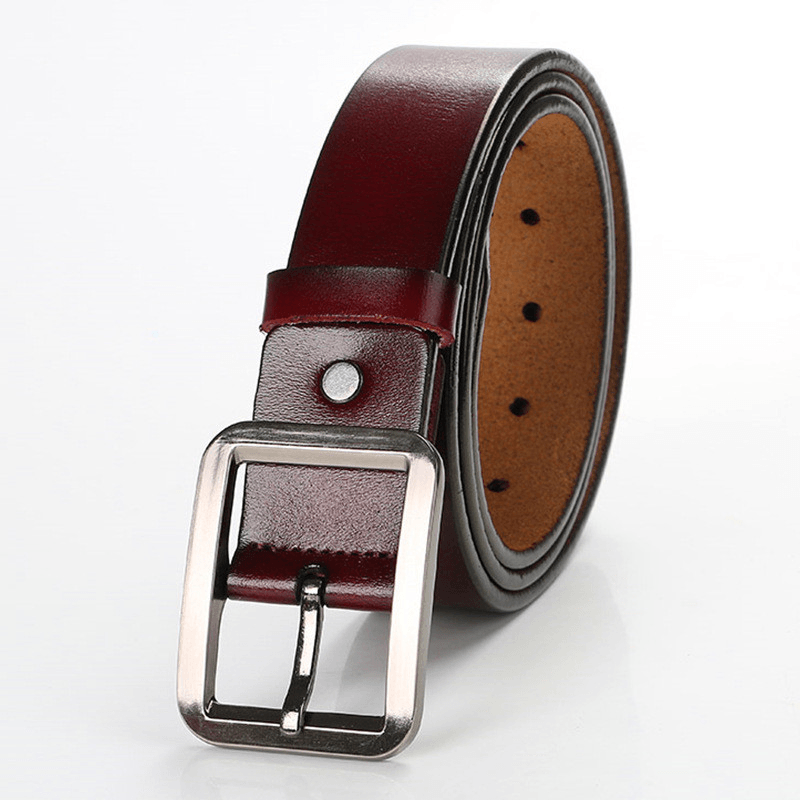 Men'S Explosive Leather Simple Retro Pin Buckle Belt