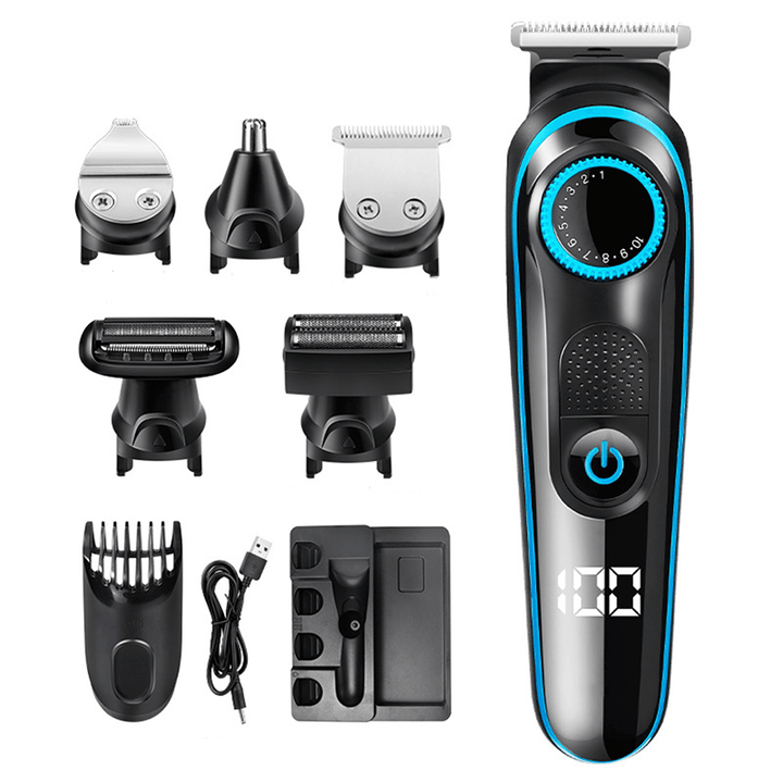 SH-1831 5 in 1 Multifunctional Electric Hair Clipper Shaver USB Charging Beard Shaver Body Trimmer Nose Trimmer for Home Man Child Hair Cutting