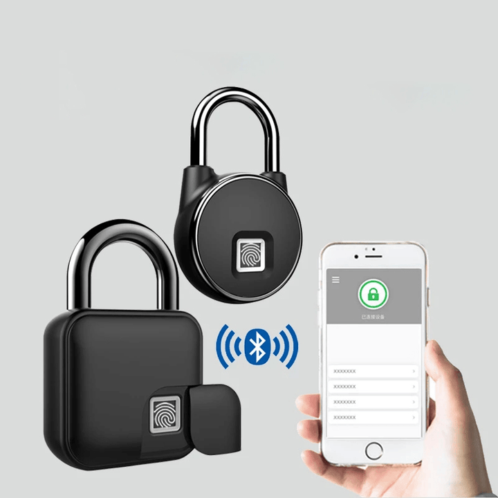 Tuya Fingerprint Padlock Bluetooth USB Rechargeable Lock Mobile APP Unlock Smart Padlock with Keyless Biometric Water Resistant Door Lock for Gym Sports Bike School Fence Storage