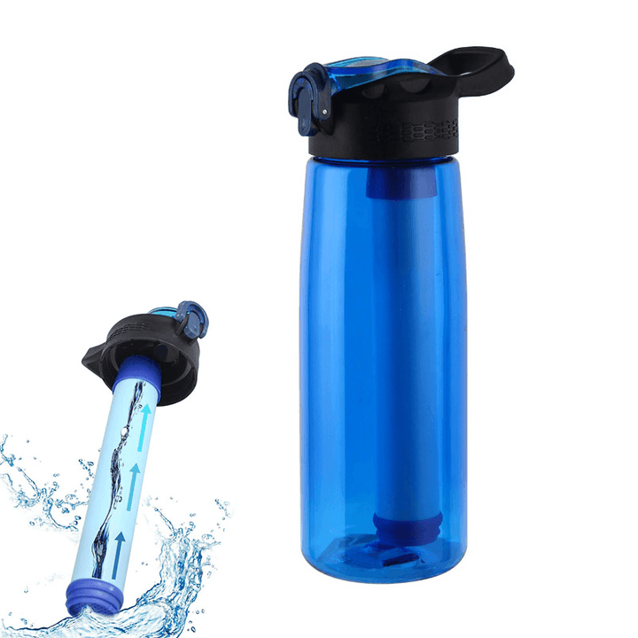 650Ml Filter Water Bottle 1500L Water Filter Capacity BPA Free Leak-Proof Filter Water Cup 250Ml/Min Clean Water Camping Hiking Travel Fishing