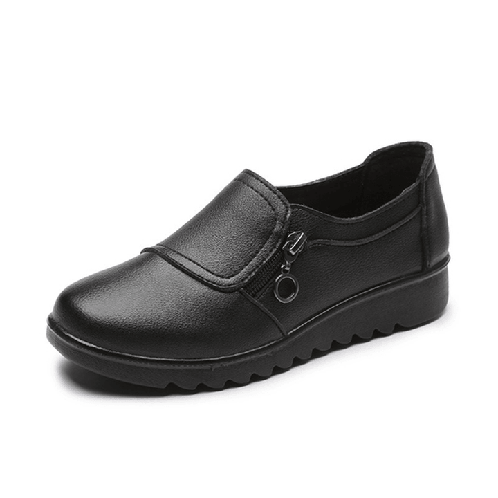 Women Casual Leather Slip on Outdoor Flat Loafers