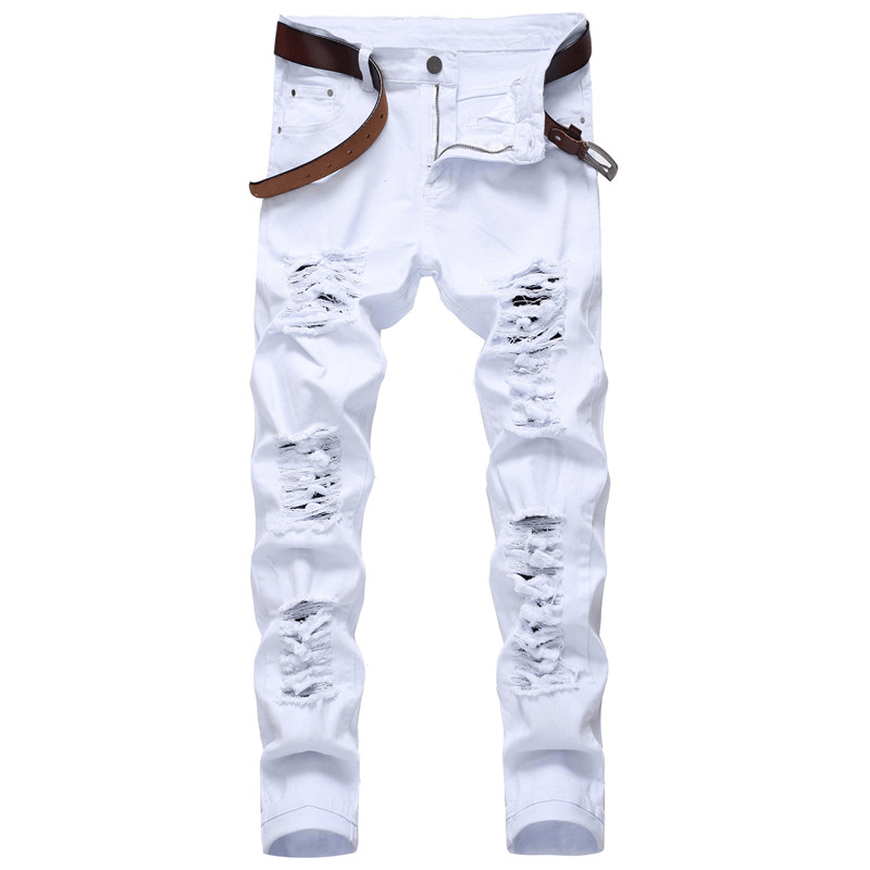 Trendy Fashion Stretch Jeans Big Ripped Pants