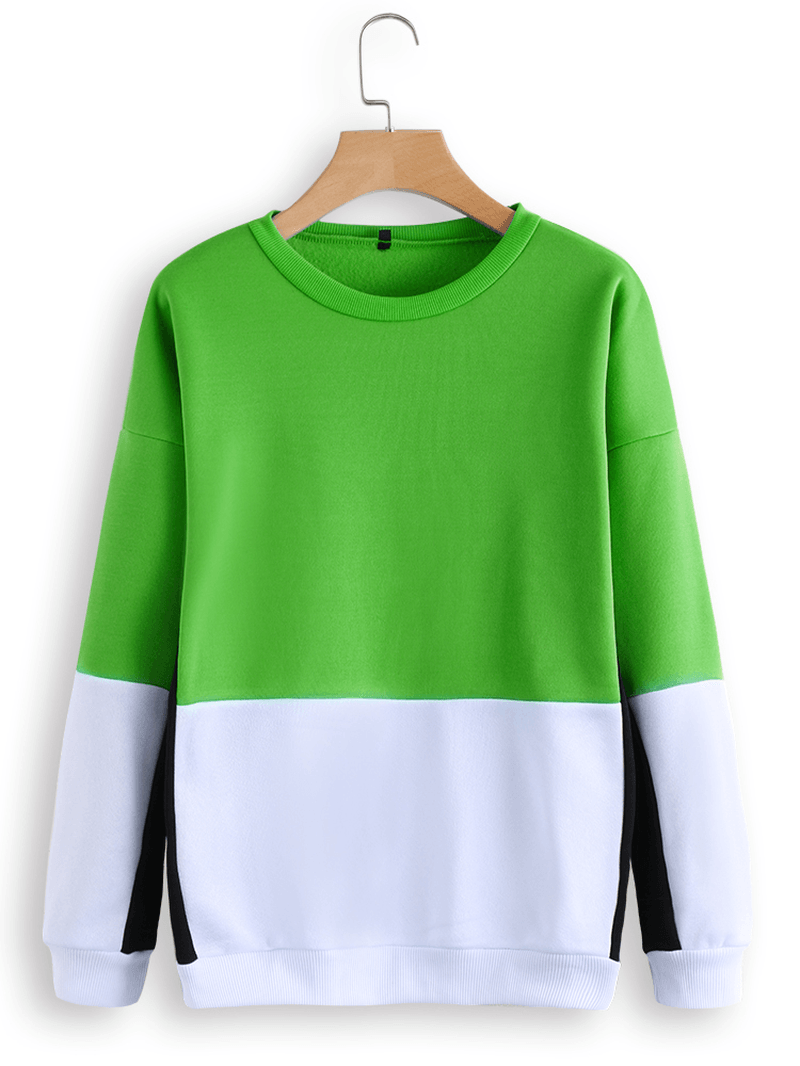 Patchwork Crew Neck Sweatshirt - MRSLM