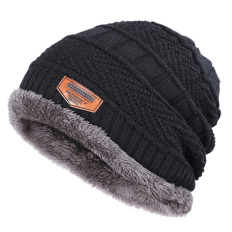 Men'S plus Fleece Knitted Hat Ladies