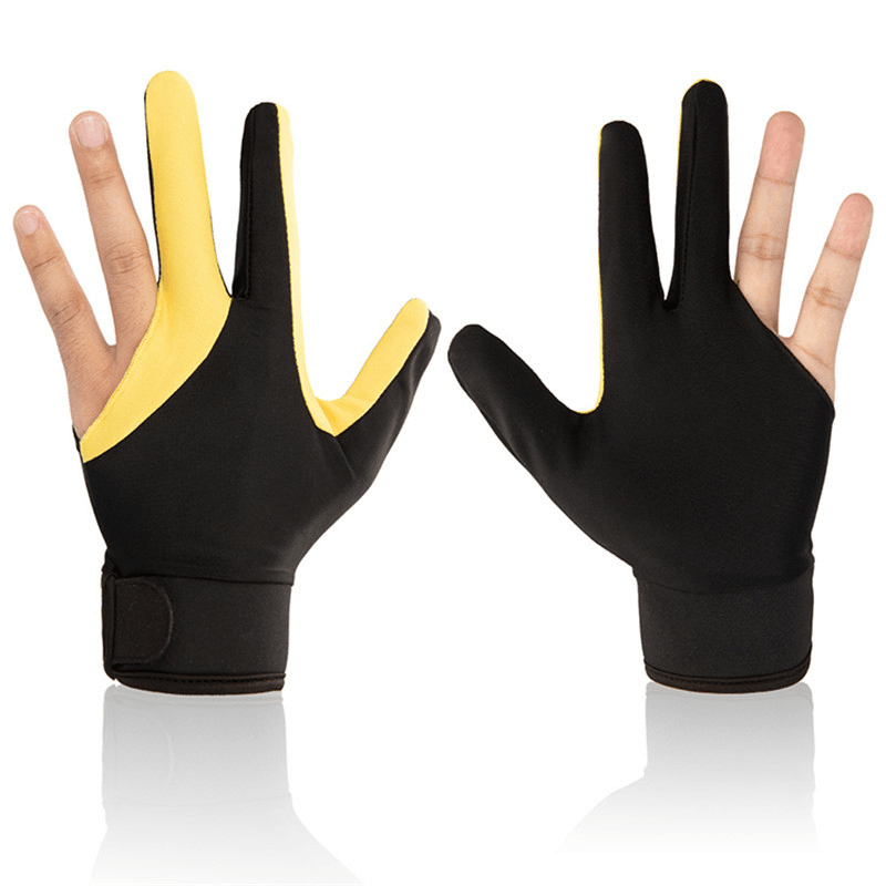 1Pc Billiards Three Finger Gloves Lycra anti Skid Snooker Billiard Cue Glove Pool Left Hand High Elasticity for Unisex