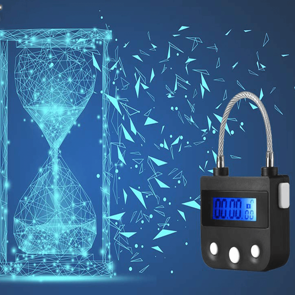 99 Hours USB Rechargeable Time Out Padlock Max Timing Lock Digital Timer Alarming Padlock W/ LCD Display Screen