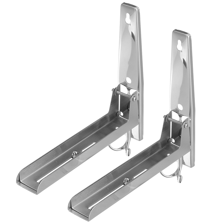 2Pcs Stainless Steel Microwave Oven Shelf Rack Bracket Wall Mount Foldable Stretch