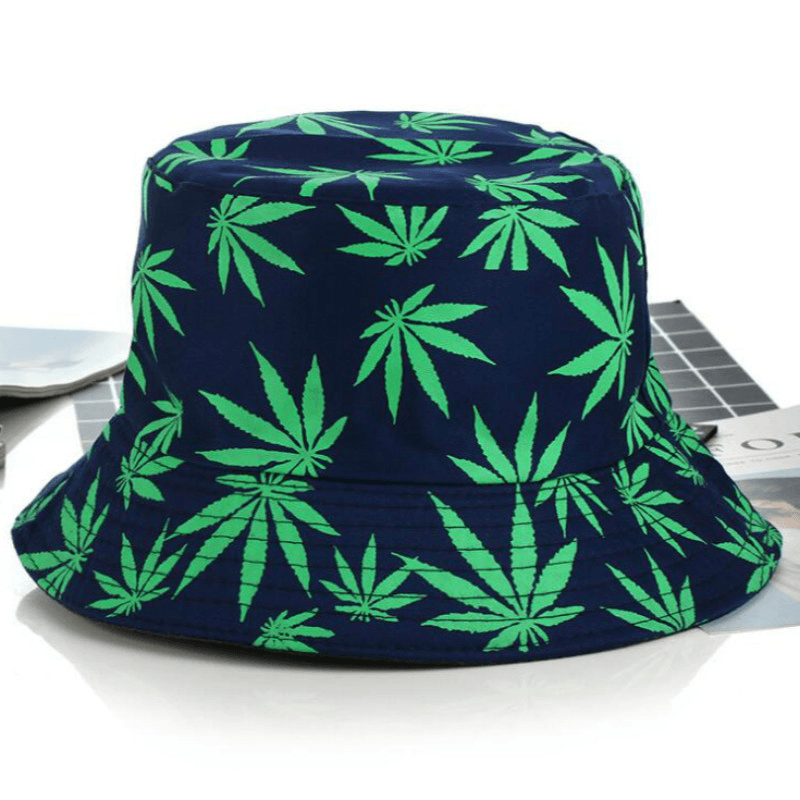 Hemp Leaf Fisherman Hat Cotton Maple Leaf Basin Hat Men and Women Fashion Fishing Hat Summer Outdoor Shade Sun Sat