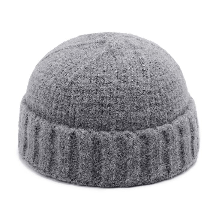 Unisex Hand Crochet Thick Warm Knit Plain Brimless Hats