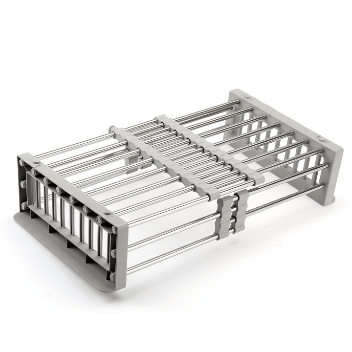 Kitchen Sink Stainless Steel Drain Basket Telescopic Multifunctional Fruit Washing Basket Dish Rack