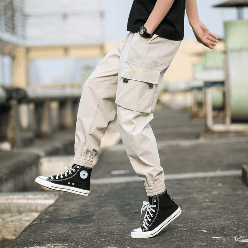 Men Tooling Pants Feet Harem Pants Slim Pants