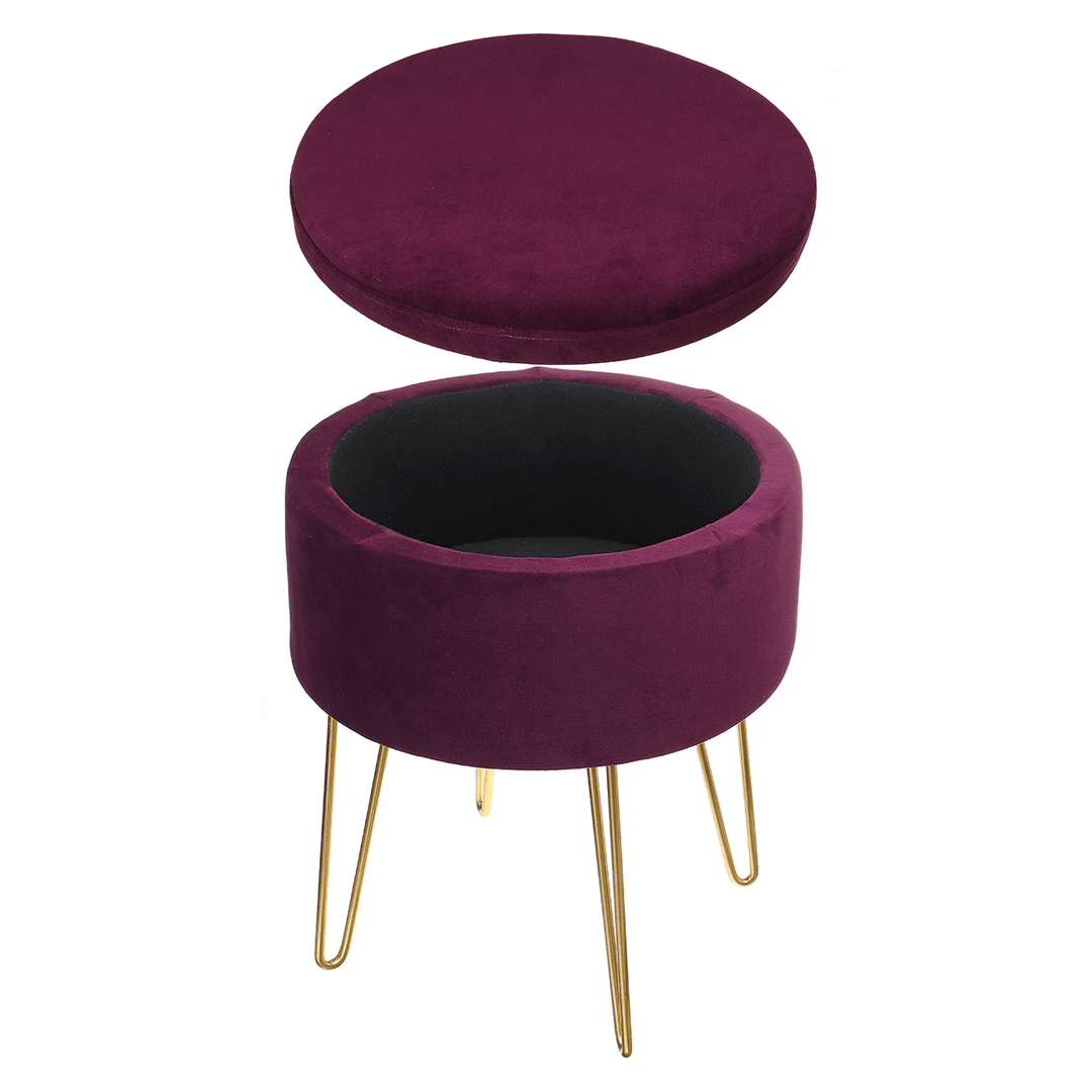 Velvet Storage Footstool Sofa Ottoman Footrest Makeup Dressing Table Stool Storage Box Bench Seat Chair Home Office Furniture