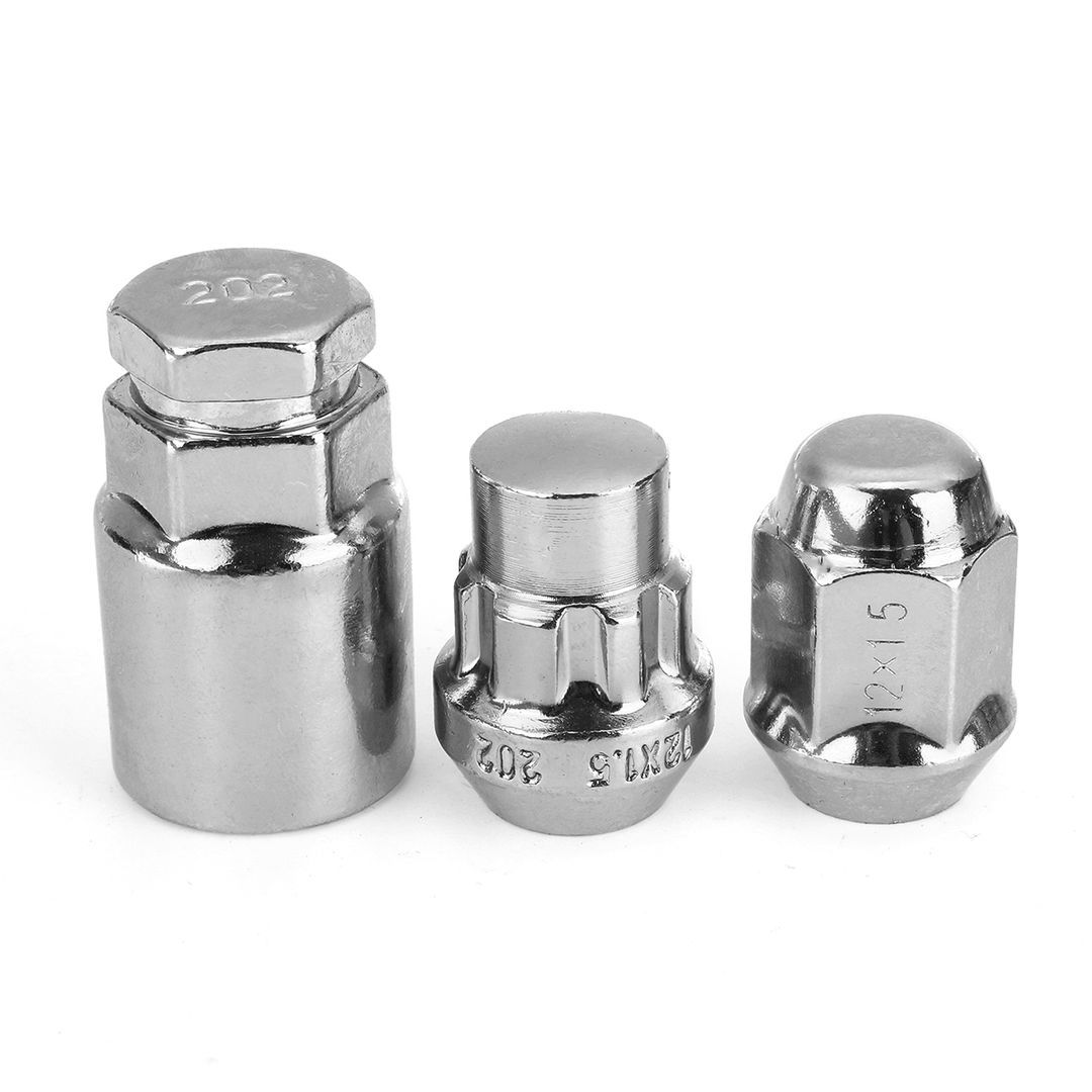 21Pcs M12X1.5Mm Locking Wheel Lock Nuts 60 Degree Tapered Security Bolts Key for Ford