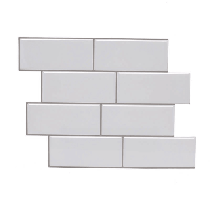 12Inch DIY Tile Stickers 3D Brick Wall Self-Adhesive Sticker Bathroom Kitchen