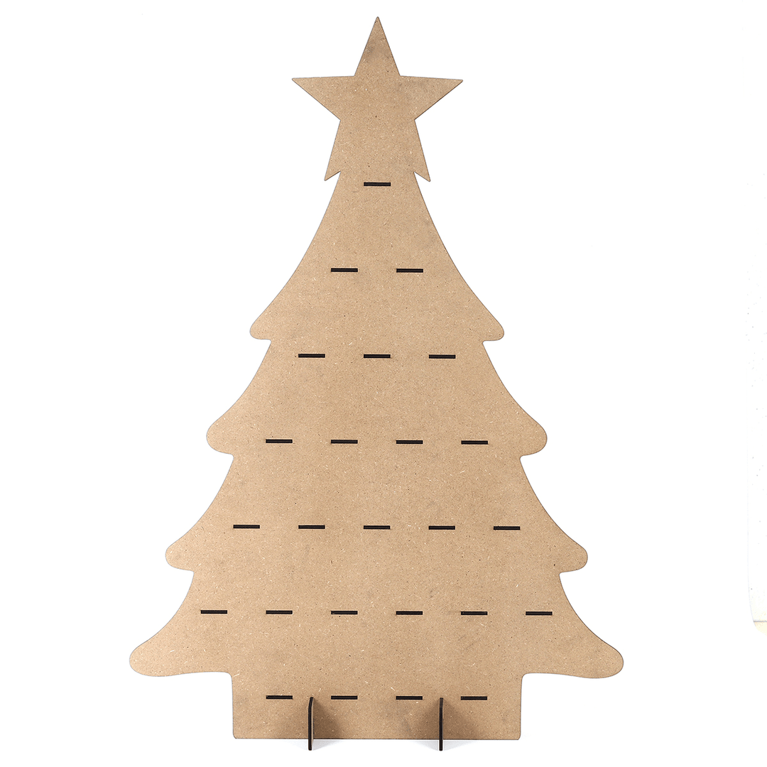 Wooden Family Advent Calendar Christmas Tree 25 Chocolates Stand Rack DIY Decorations