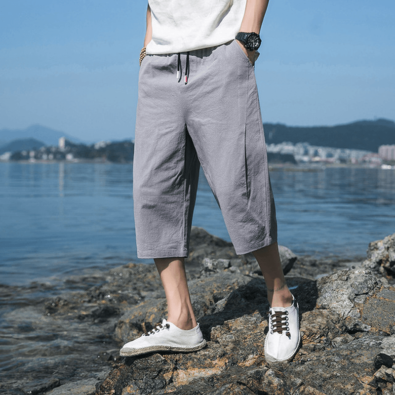 Mens Pants Youth Loose Large Size Casual Pants Sports Shorts