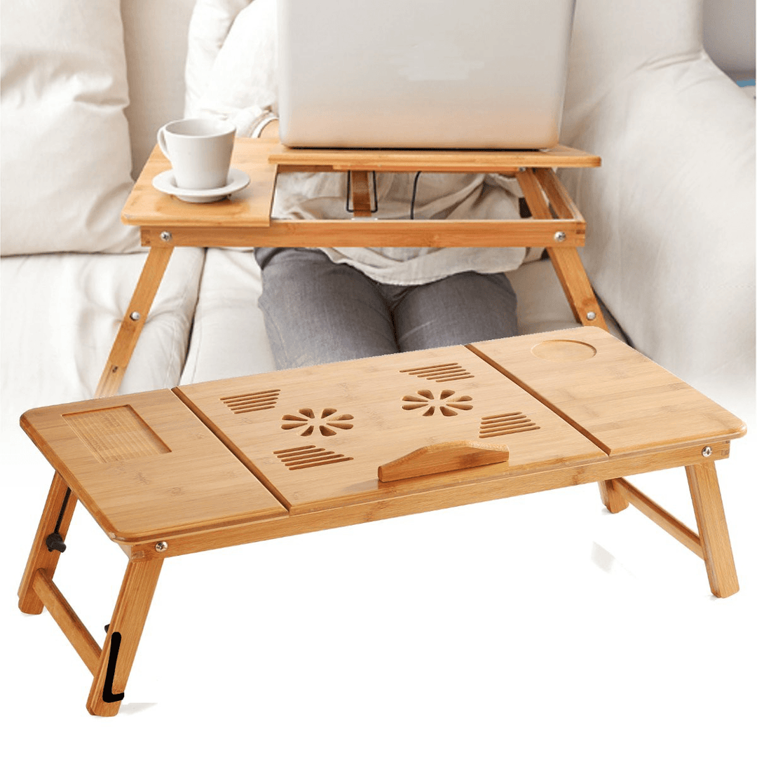 50X30X4Cm Adjustable Foldable Laptop PC Desk Portable Bamboo Bed Notebook Table Holder