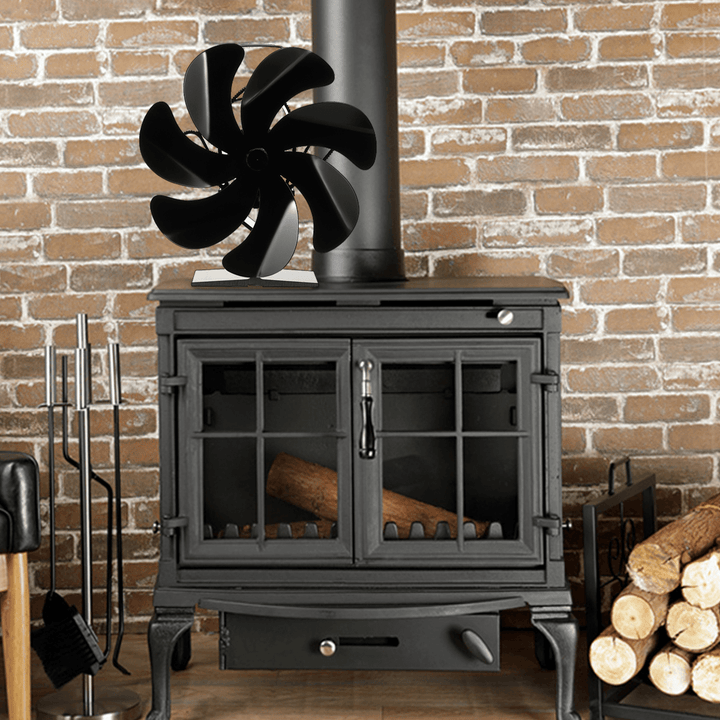 Fireplace 7 Blades Heat Powered Stove Fan Self-Powered Wood Stove Top Burner Fireplace Silent Eco Heater Home Efficient Heat Distribution