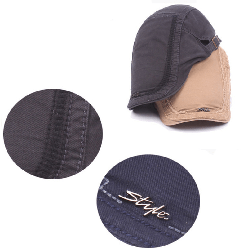 Men Women Cotton Washed Beret Hat Fashion Iron Label Buckle Adjustable Cabbie Golf Gentleman Caps