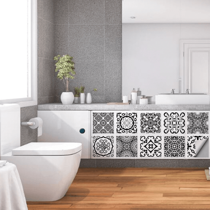 10X10/15X15/20X20Cm Wall Tiles Stickers Kitchen Bathroom Toilet Waterproof PVC