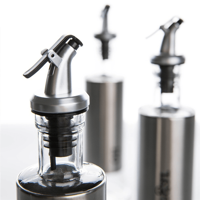 300ML Olive Oil Dispenser Bottles with Funnel Stainless Steel Oil Pourer Dispensing Bottles Oil Vinegar Sauce Bottle