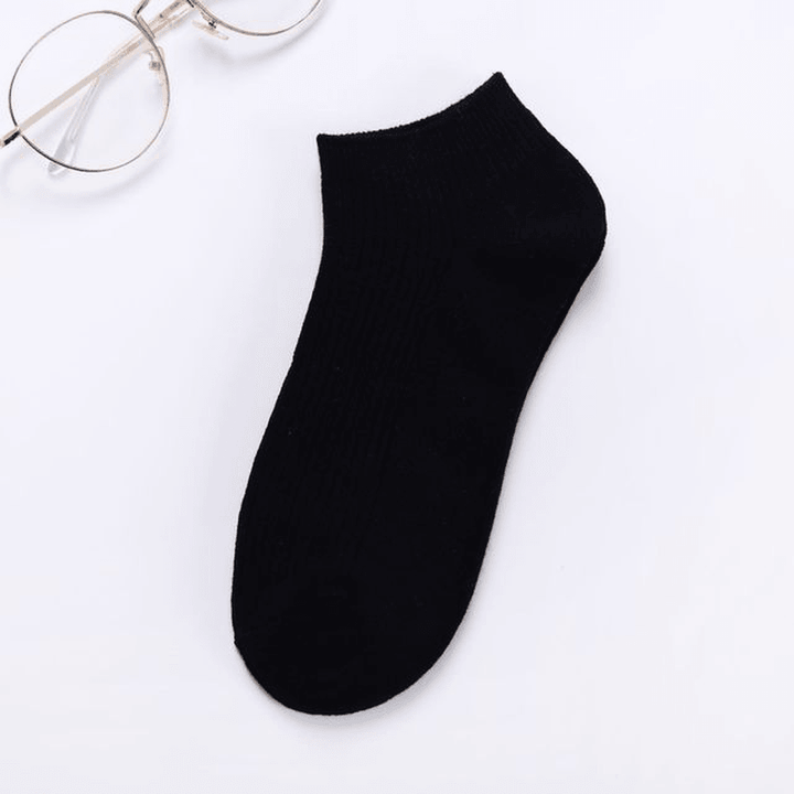 Men'S New Breathable Double Needle Boat Socks Men'S Socks Wild Solid Color Draw Socks Socks Cotton Sweat Socks