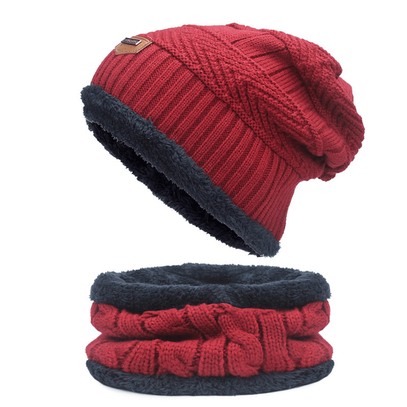 Autumn Winter Hats and Scarves for Men and Women with Velvet Thick