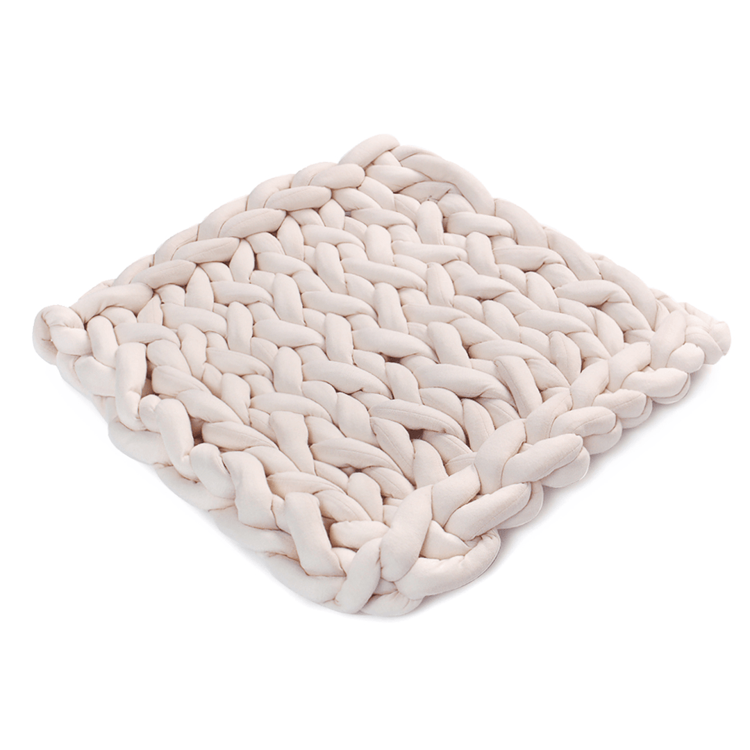 50 X 50Cm Handmade Knitted Blanket Cotton Soft Washable Lint-Free Throw Multicolored Thick Thread Blankets