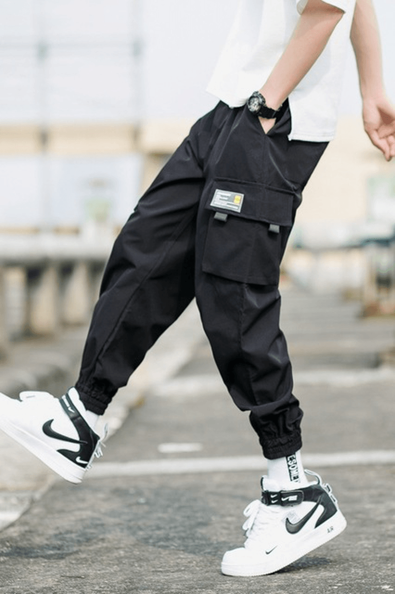 Men Tooling Pants Feet Harem Pants Slim Pants