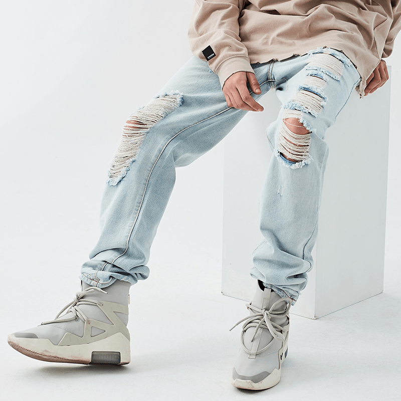 Men'S Loose High Street Ripped Jeans